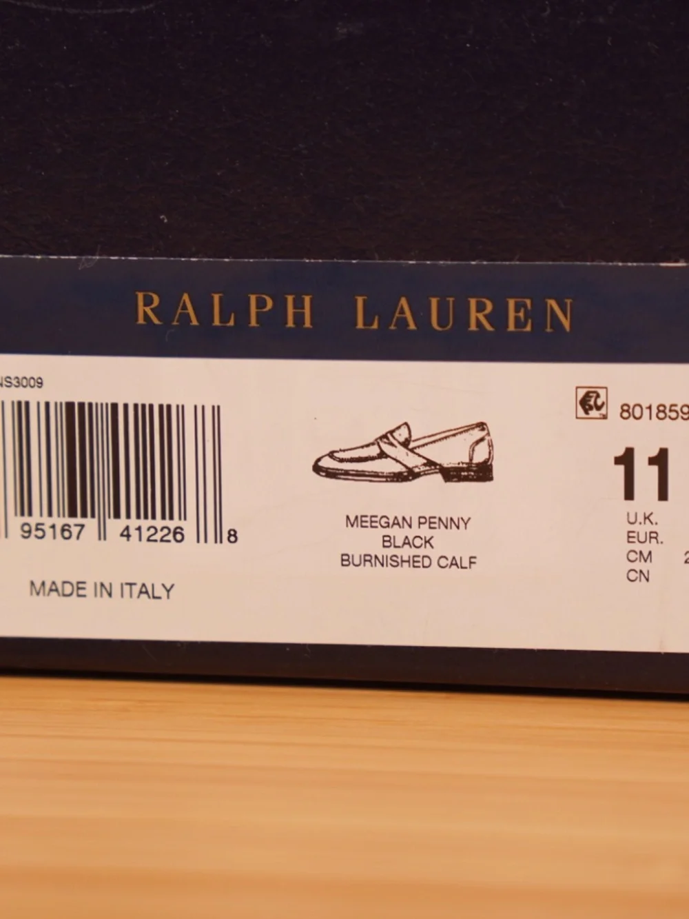 Ralph Lauren Purple Label Meegan Penny Loafer Black Size 11 D